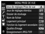 NIKON D810 - Menu Prise de vue : options de prise de vue - 5