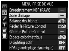 NIKON D810 - Sélectionnez Zone d'image. - 1