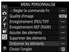 NIKON D810 - Quittez et revenez au Menu personnelisé. - 2