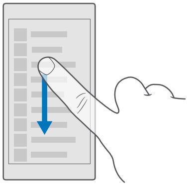 MICROSOFT Lumia 650 - Faire defiler une longue liste ou un long menu - 1