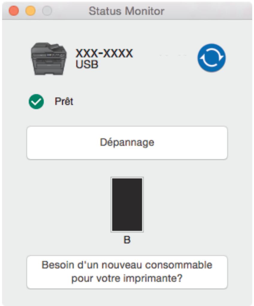 BROTHER MFC-L2710DW - Contrôler l' état de l'appareil depuis votre ordinateur (Mac) - 1