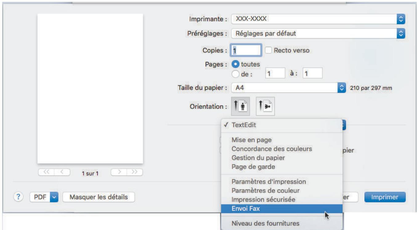 BROTHER MFC-L2710DW - Envoyer des fax depuis votre application (Mac) - 1