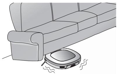 LG VR1229B - Par un message vocal "L'aspirateur robot ne peut pas continuer son nettoyage. Vérifiez la zone autour." - 1