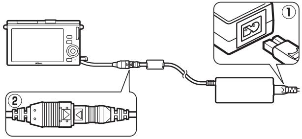 NIKON 1J3WH+10-30+30-110 - Raccordez l'adaptateur secteur. - 1