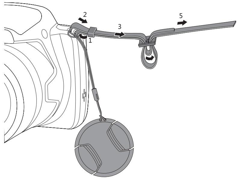 KODAK APN_Bridge_Digital_AZ528 - Install Lens Cap and Neck Strap - 1