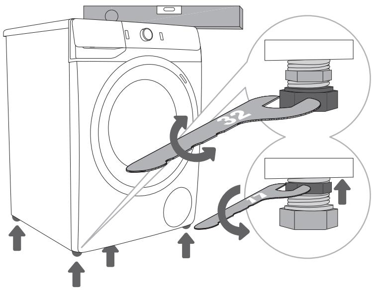 HISENSE W1014FQRT - RéGLAGE DES PIEDS AJUSTABLES - 1