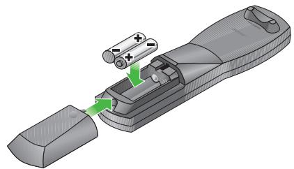 BOSER CINEMATE GS II - Insertion des piles de la télécommande du cinemate® GS - 2