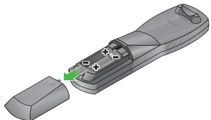 BOSER CINEMATE GS II - Insertion des piles de la télécommande du cinemate® GS - 1