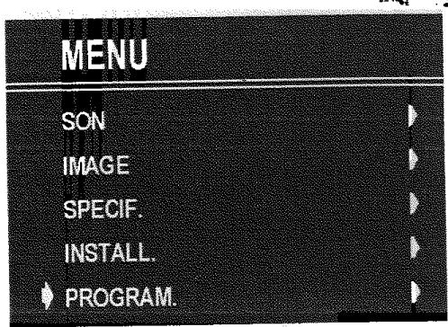 PROLINE S2805 - Menu PROGRAM. (Programming) - 1