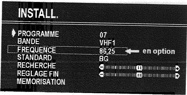 PROLINE S2805 - Sélection de l'option FREQUENCY (Frequency) (en option) - 1