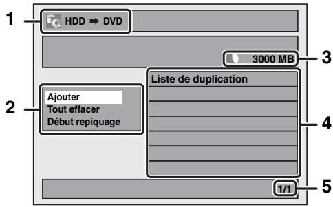 TOSHIBA RD-H100DT - Guide de l'affichage du menu Repiquage - 1