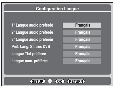 TOSHIBA RD-H100DT - Réglage de la langue - 1