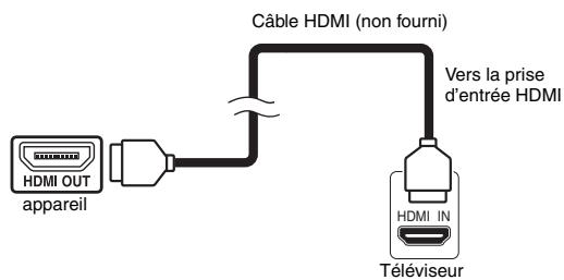 TOSHIBA RD-H100DT - Branchez la prise de HDMI OUT de cet apparéil sur la prise d'entrée HDMI du téléviseur. - 1