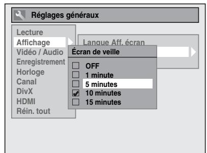 TOSHIBA RD-H100DT - Utilisation du Menu Réglages - 9