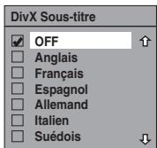 TOSHIBA RD-H100DT - DivX Sous-titre (Par défaut: OFF) - 1