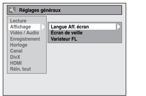 TOSHIBA RD-H100DT - Utilisation du Menu Réglages - 3