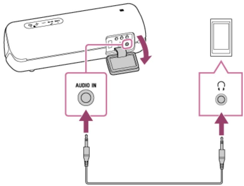 SONY XB-52 - Branchez un périphérique sur la prise AUDIO IN à l'aide d'un cable audio (disponible dans le commerce). - 1