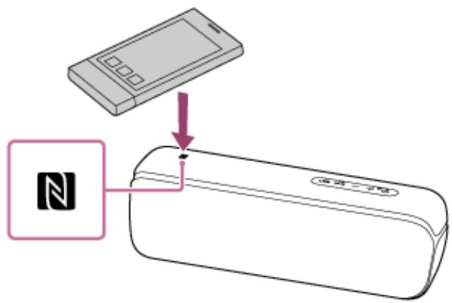 SONY XB-52 - Faites toucher d'une maniere prolongée le repère N de l'enceinte sur le repère N du pérophérique jusqu'à ce que ce dernier réagisse. (Cette action peut prendre quelques secondes.) - 1