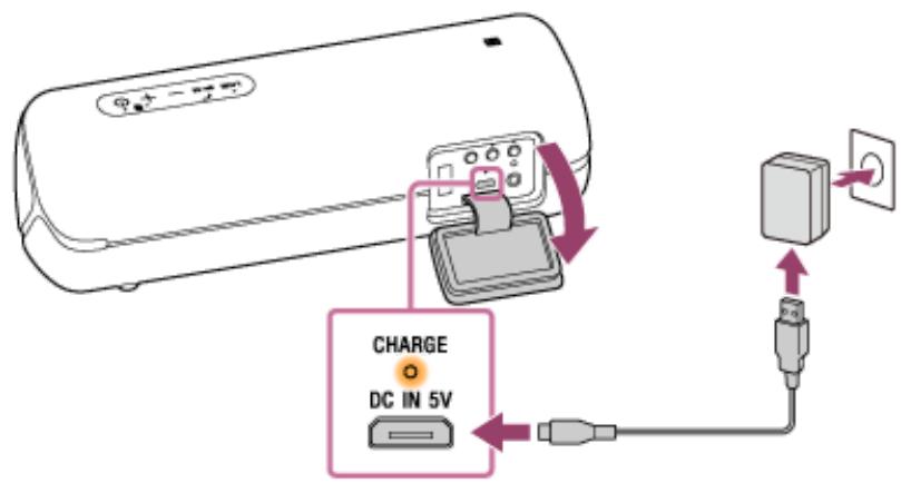 SONY XB-52 - Chargez l'enceinte en la branchant sur une prise secteur. - 1