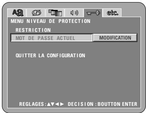 DENON DVD-A1XV - Lorsque "MENU NIVEAU DE PROTECTION" est sélectionnée - 7
