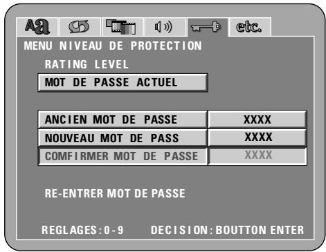 DENON DVD-A1XV - Lorsque "MENU NIVEAU DE PROTECTION" est sélectionnée - 10
