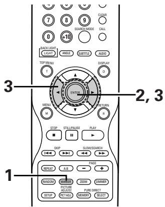 DENON DVD-A1XV - Pose de repères (uniquement pour les DVD Audio et les DVD video) - 1