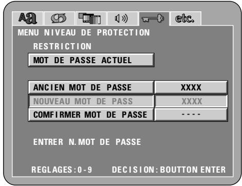 DENON DVD-A1XV - Lorsque "MENU NIVEAU DE PROTECTION" est sélectionnée - 9