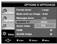 SAMSUNG DVD-P1080P7 - Configuration des options d'affichage - 3