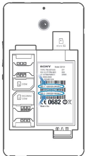 SONY XPR E1 - Numéro IMEI - 1