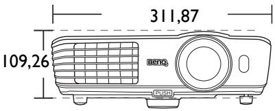 BENQ W1080ST - Dimensions - 2