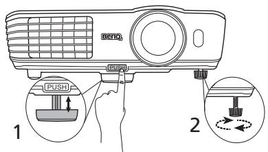 BENQ W1080ST - Ajustement de l'angle de projection - 1