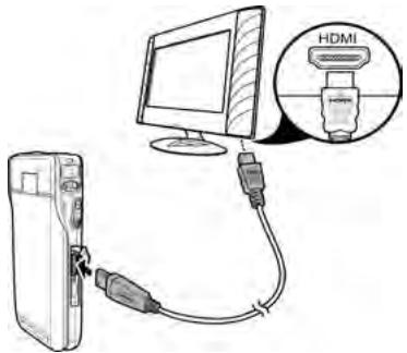 HITACHI DZHV590E - Connexion à une TV avec un câble HDMI - 1