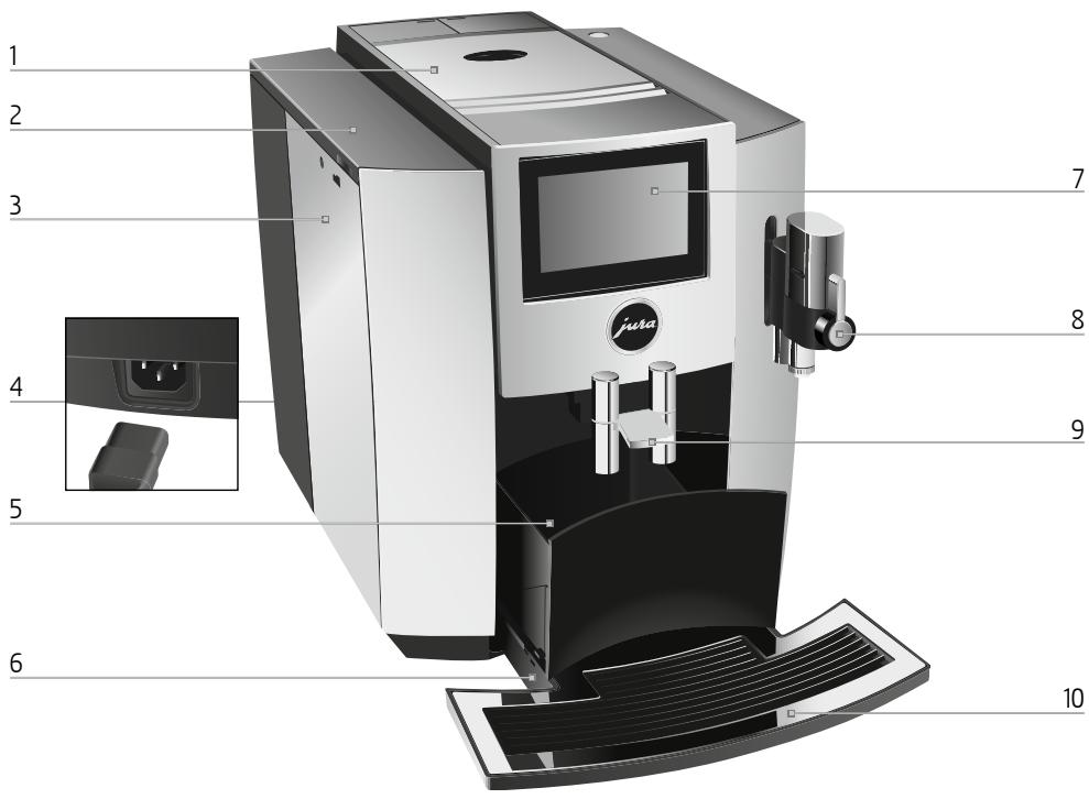 JURA Expresso_Broyeur_S8_SILVER - Eléments de commande - 1
