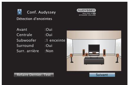 DENON AVRXSS500HBKE2 - Lorsque l'enceinte détectée est affichée, Sélectionnez "Suivant" puis appuyez sur ENTER. - 1