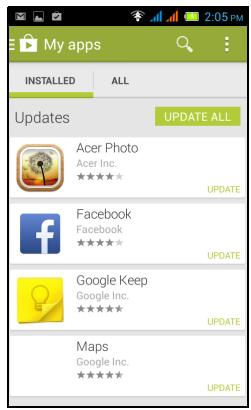 ACER LIQUID Z4 BLANC LSC - Le menu Application - 4