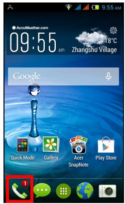 ACER LIQUID Z4 BLANC LSC - Afficher les appels manqués - 2