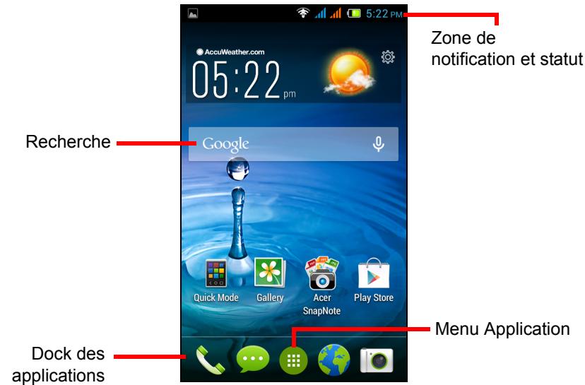 ACER LIQUID Z4 BLANC LSC - Écran d'accueil - 1