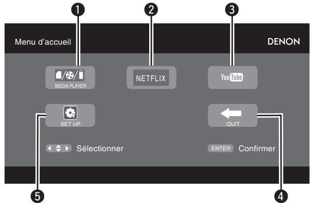 DENON DBP1611UD - Écran du menu accueil - 1