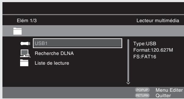 DENON DBP1611UD - Sélectionnez un liste de lecture sur lequel un fichier à dire est stocké avec < 1 . - 1