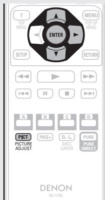 DENON DBP1611UD - Appuyez sur PICTURE ADJUST. Le statut actuellément regle s'affiche. - 2