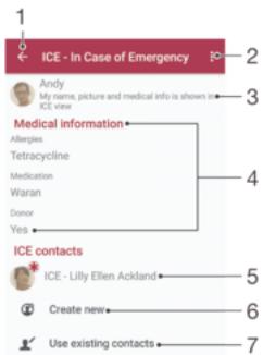 SONY XZ DS BLEU4275730 - Ajouter des informations Médicales et des numérios d'urgence - 1