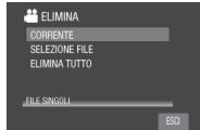 ELIMINA CORRENTE SELEZIONE FILE ELIMINA TUTTO FILE SINGOLI ESO