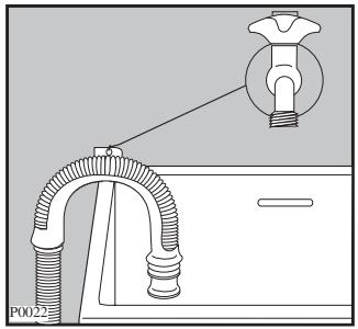FAURE LFV860 - Sur le bord d'un lavabo à l'aide du coude en plastique livré avec l'appareil: - 1