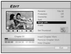 LITE-ON LVW-5026 GHC - Fusionner Deux Titres en Un (Disque Dur, DVD+RW et DVD-RW Seulement) - 1