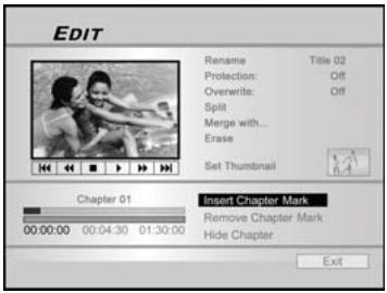 LITE-ON LVW-5026 GHC - Insertions des Marques de Chapitres (Disque Dur et DVD Seulement) - 1