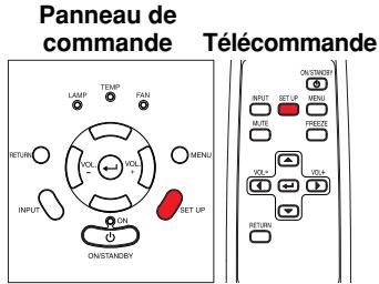 Panneau de commande Télécommande LAMP TEMP FAN RETURN ON VOL VOL MENU INPUT ON SET UP ON/STAND/BY ON/STAND/BY RETURN ON ON/STAND/BY RETURN ON VOL VOL VOL VOL ON/STAND/BY RETURN ON ON/STAND/BY RETURN ON VOL VOL VOL VOL ON/STAND/BY RETURN ON ON/STAND/BY RETURN ON VOL VOL VOL VOL ON/STAND/BY RETURN ON ON/STAND/BY RETURN ON