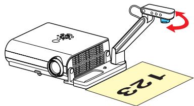 TOSHIBA TDP-S35 - ③ Faire pivoter la tête de l'imageuse afin d'aligner l'orientation du document pour projeter en vérifiant l'écran. - 1