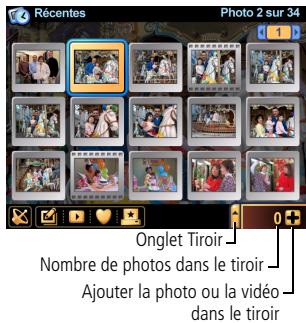 KODAK EasyShare-One Zoom - Pour placer des photos et des vidEOS dans le tiroir : - 1