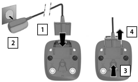 GIGASET A690 - Raccordement du chargeur (s'il est fourni) - 1