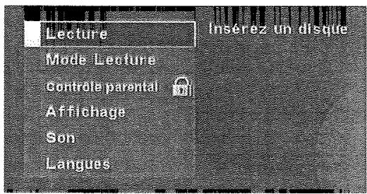 THOMSON DTH233 - Les menus de votre lecteur DVD (principes d'utilisation) - 1